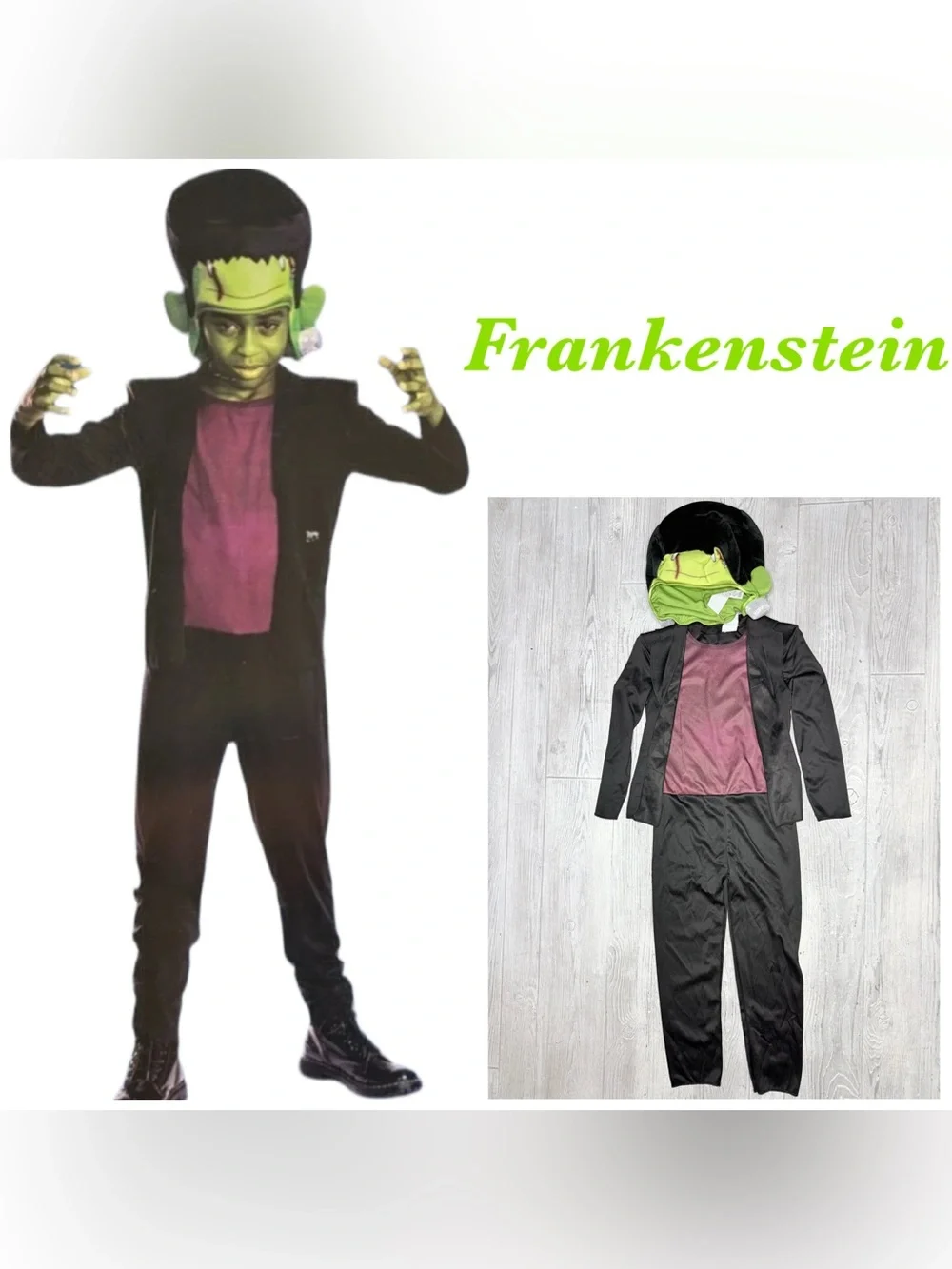 Disguise Universal Monsters Frankenstein Halloween Costume Jumpsuit & Headpiece